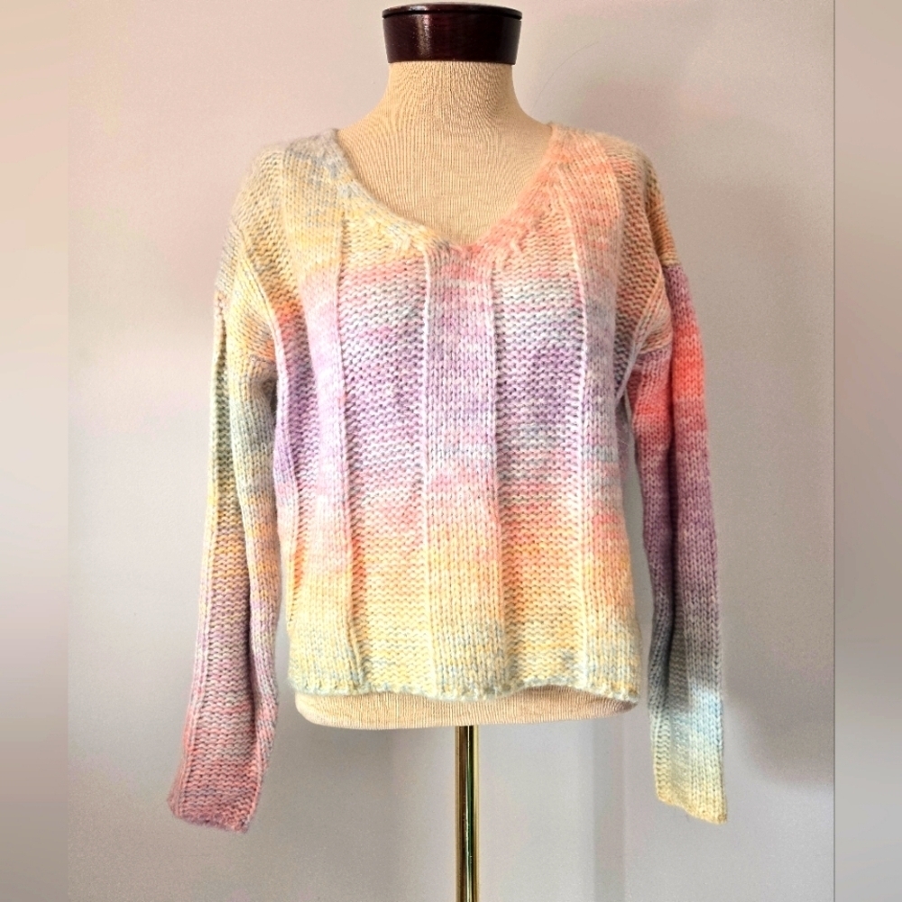 RAGA NWT Pastel Multicolor Knit Women's Sweater. Size Relaxed XS